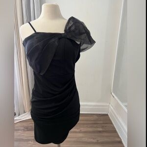 mini little black dress bow